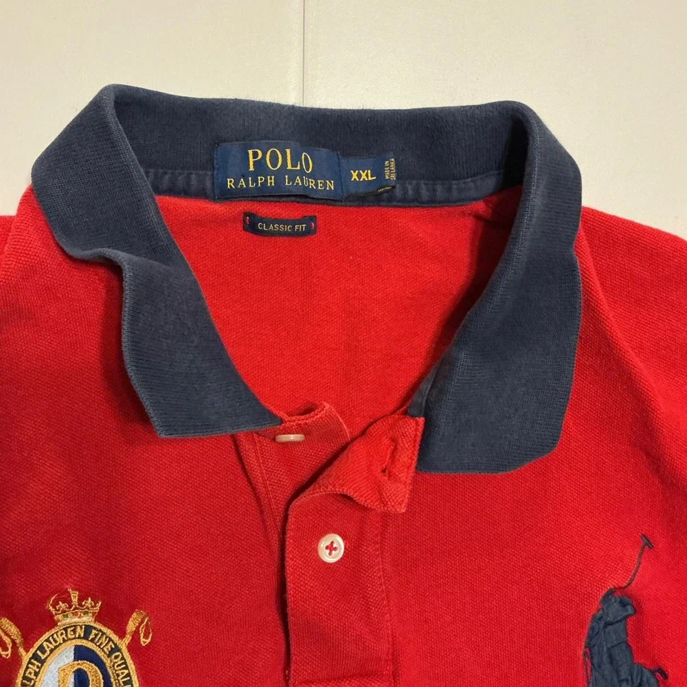 Polo Ralph Lauren Shirt Patriotic Big Pony Crest Classic Fit Preppy Mens 2XL
